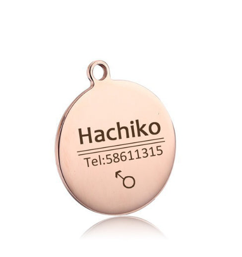 Placa de Identidad de Acero Inoxidable Personalizable para Perros