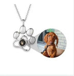 Collar y/o LLavero  de Proyección Personalizado con Huella de Perro y Fotografía
