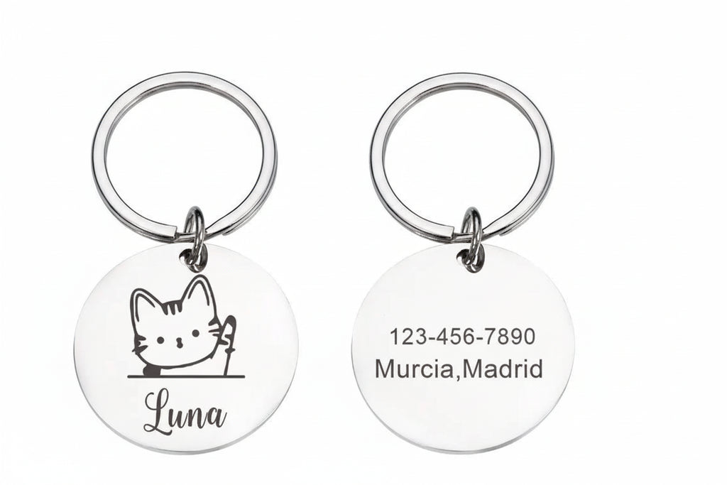Llavero Redondo de Acero Inoxidable Personalizable