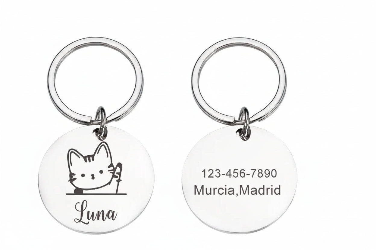 Llavero Redondo de Acero Inoxidable Personalizable