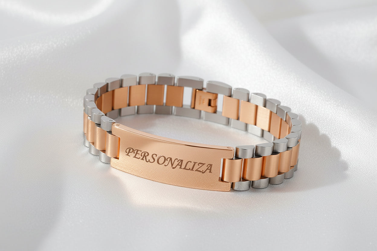 Brazalete Masculino 6 colores  Personalizado en Acero Inoxidable