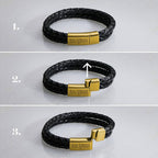 Brazalete de Cuero y Acero Personalizable "Vínculo Fiel"