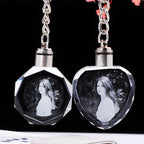 Llavero de Cristal K9 Personalizado con Grabado Interno y Luz LED