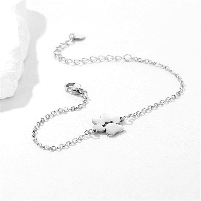 Pulsera de Acero de Titanio con Huella Canina