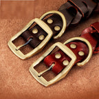 Collar de Cuero Trenzado Personalizable para Perros Medianos y Grandes
