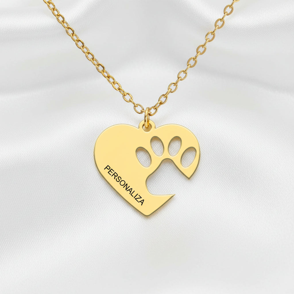 Collar de Acero Inoxidable Personalizado con Grabado de Huella