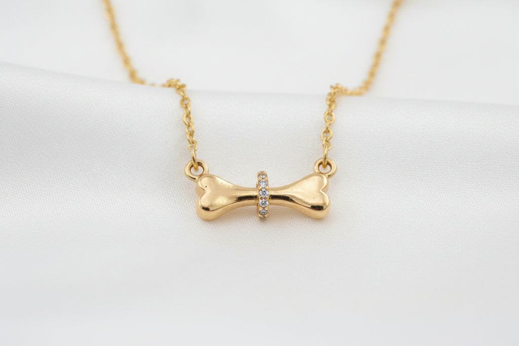 Collar  "Hueso Radiante" con Brillantes