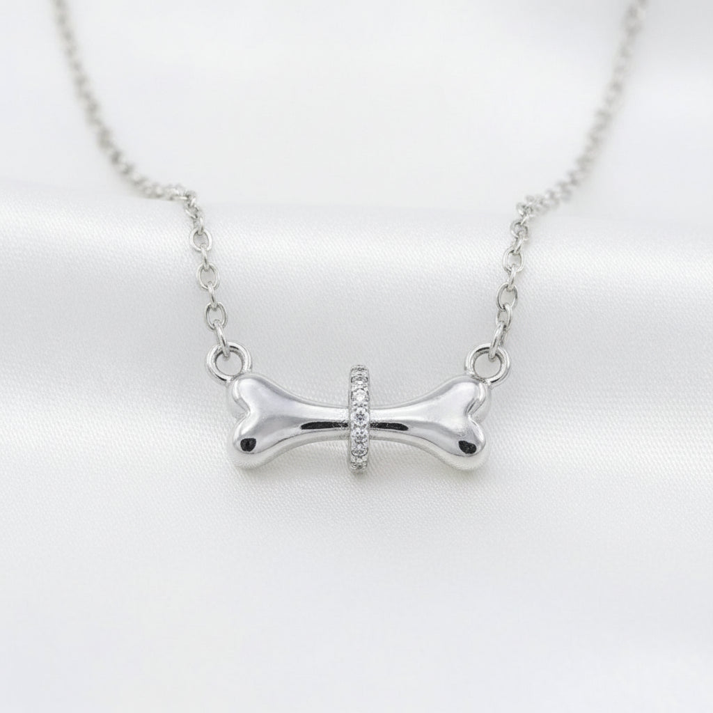 Collar  "Hueso Radiante" con Brillantes