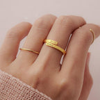 Anillo doble Nombre  Personalizable Acero inoxidable