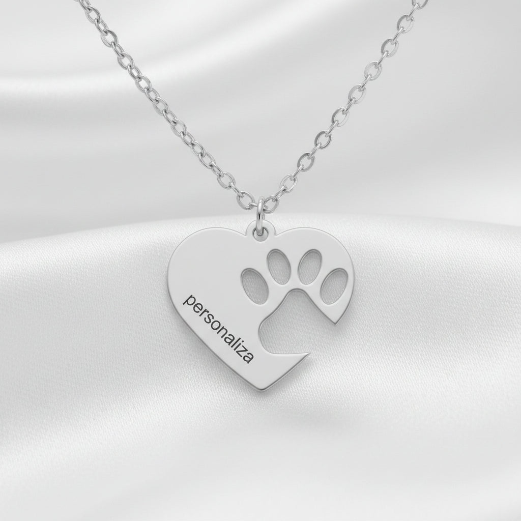 Collar de Acero Inoxidable Personalizado con Grabado de Huella