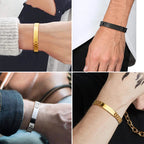 Brazalete de Acero "Correa de Reloj" Personalizado con Grabado Curvo
