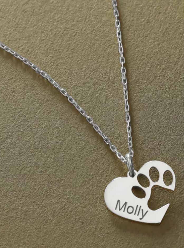 Collar de Acero Inoxidable Personalizado con Grabado de Huella