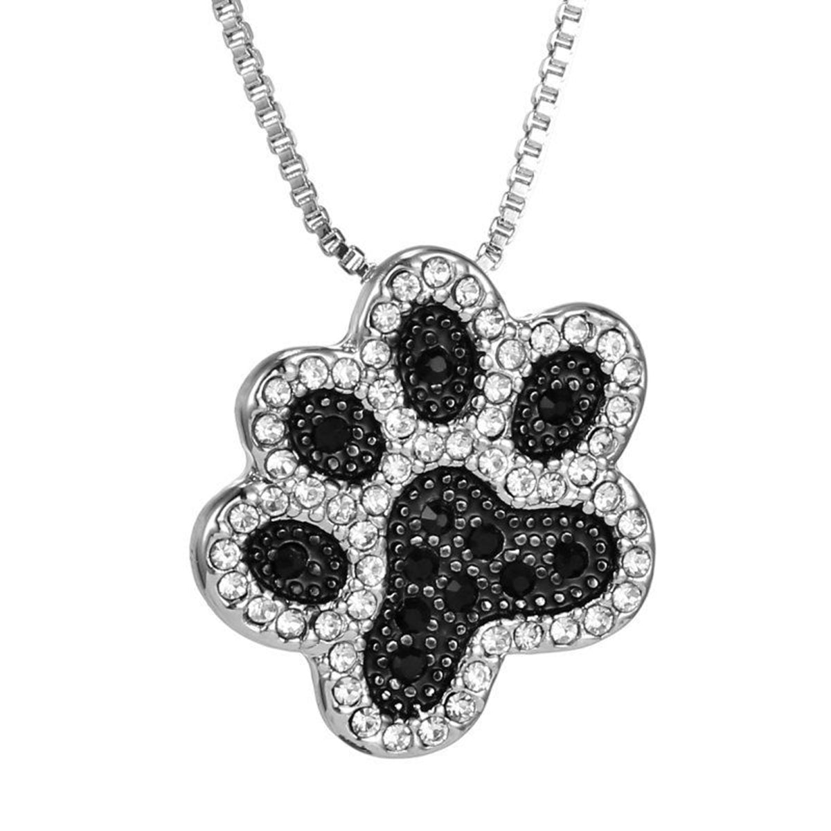 Collar con Colgante de Corazón y Huella de Perro