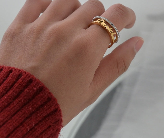 Anillo de Nombre Personalizable en Acero Inoxidable