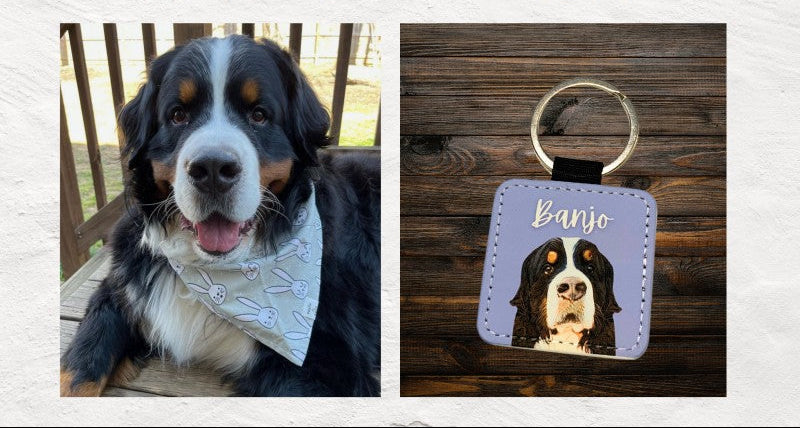 Llavero de Cuero Personalizado con Foto de tu Perro