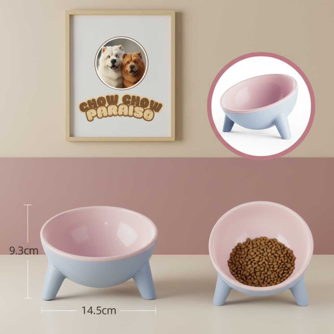 CIO1-Comedero Elevado para Mascotas 🐾 Diseño Ergonómico y Seguro-Chow-chow-paraíso 