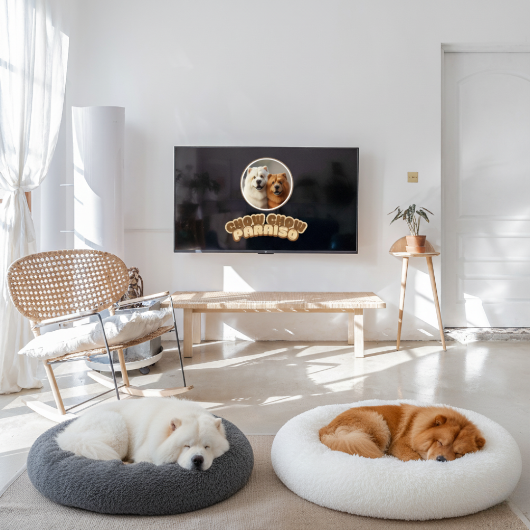 C3-Cama donut,cojin,calmante para perros  🐕🐈 | Suave, cálida y lavable-Chow-Chow-paraíso 
