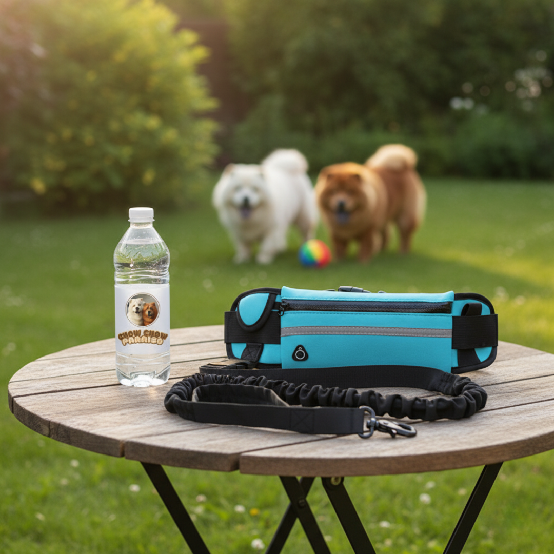 G2 -🐶 Cinturón Manos Libres con Correa Elástica para Perros Grandes 🐾 | Ideal para Pasear, Correr, Entrenar y Aventuras Diarias con Comodidad Total 🌟 Chow Chow paraíso 