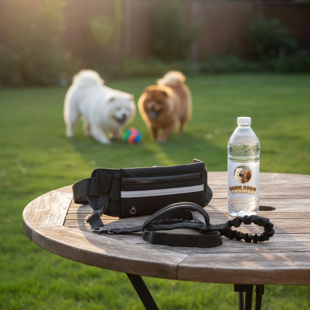 G2 -🐶 Cinturón Manos Libres con Correa Elástica para Perros Grandes 🐾 | Ideal para Pasear, Correr, Entrenar y Aventuras Diarias con Comodidad Total 🌟 Chow Chow paraíso 