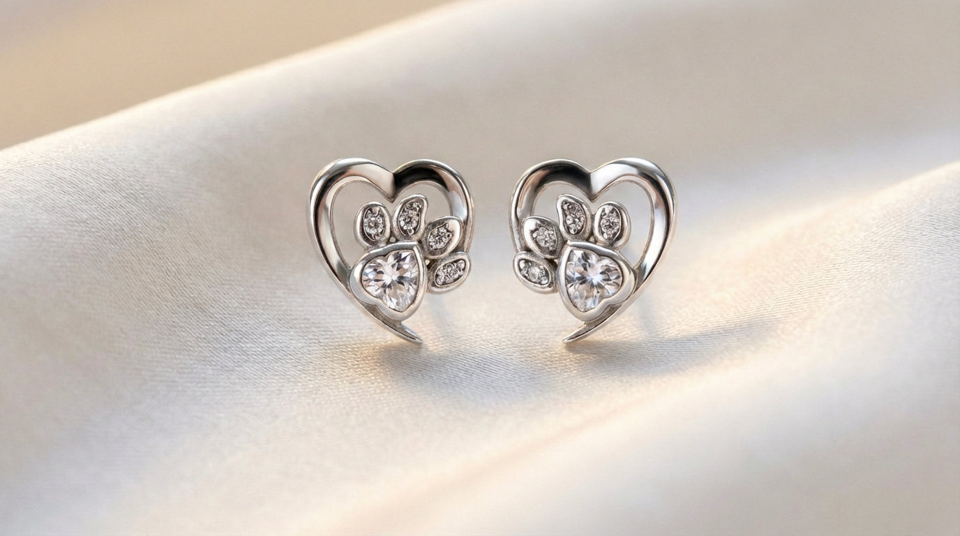 Pendientes de Plata de Ley S925 "Huella de Amor"