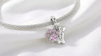 Abalorio de Huella Rosa en Plata de Ley 925