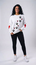 Sudadera de Cuello Redondo con Diseño de Huella