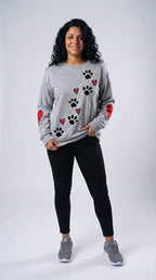Sudadera de Cuello Redondo con Diseño de Huella