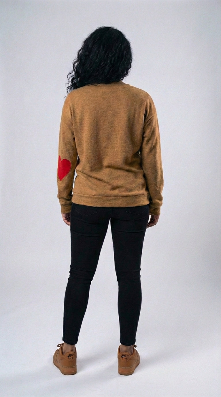 Sudadera de Cuello Redondo con Diseño de Huella