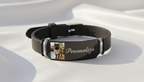 Pulsera "Lazo Eterno" Personalizada en Acero de Titanio Negro