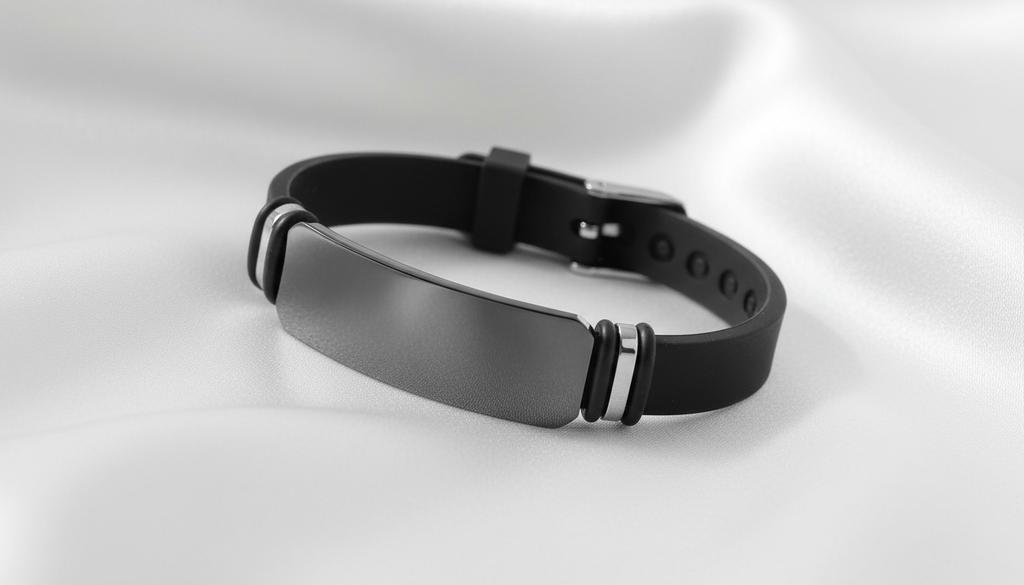 Pulsera "Lazo Eterno" Personalizada en Acero de Titanio Negro