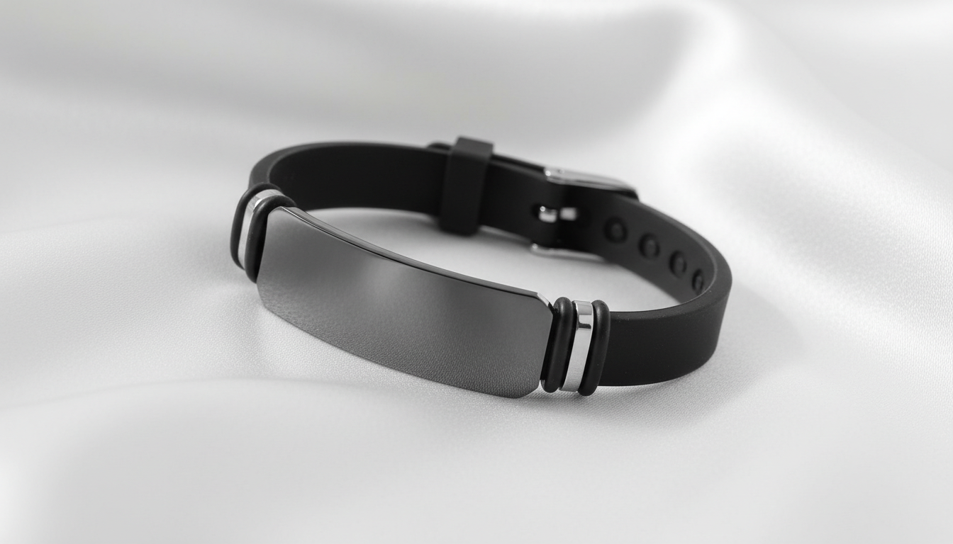 Pulsera "Lazo Eterno" Personalizada en Acero de Titanio Negro