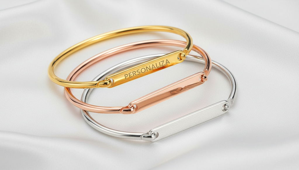 Pulsera de Placa Rectangular Personalizada en Acero Inoxidable