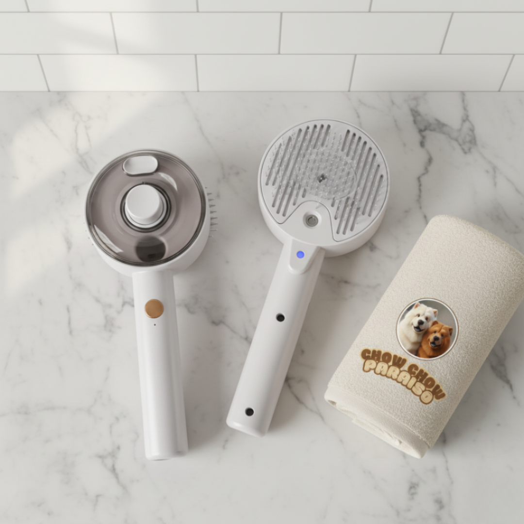 P1 - 💧  Cepillo Spray Autolimpiante para Mascotas 🐾 Pelo Limpio y Piel Saludable-Chow-Chow-paraíso