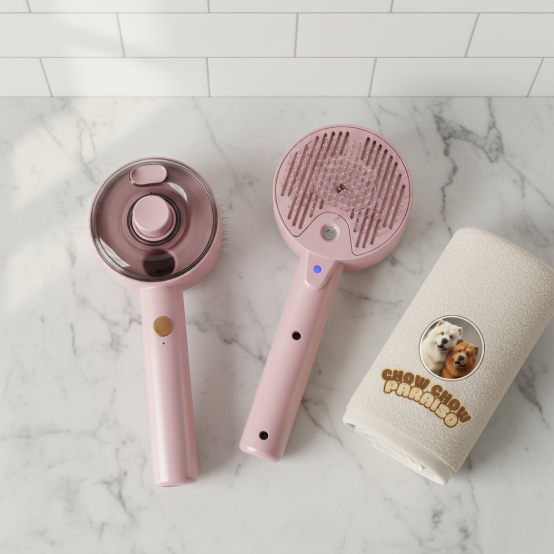 P1 - 💧  Cepillo Spray Autolimpiante para Mascotas 🐾 Pelo Limpio y Piel Saludable-Chow-Chow-paraíso