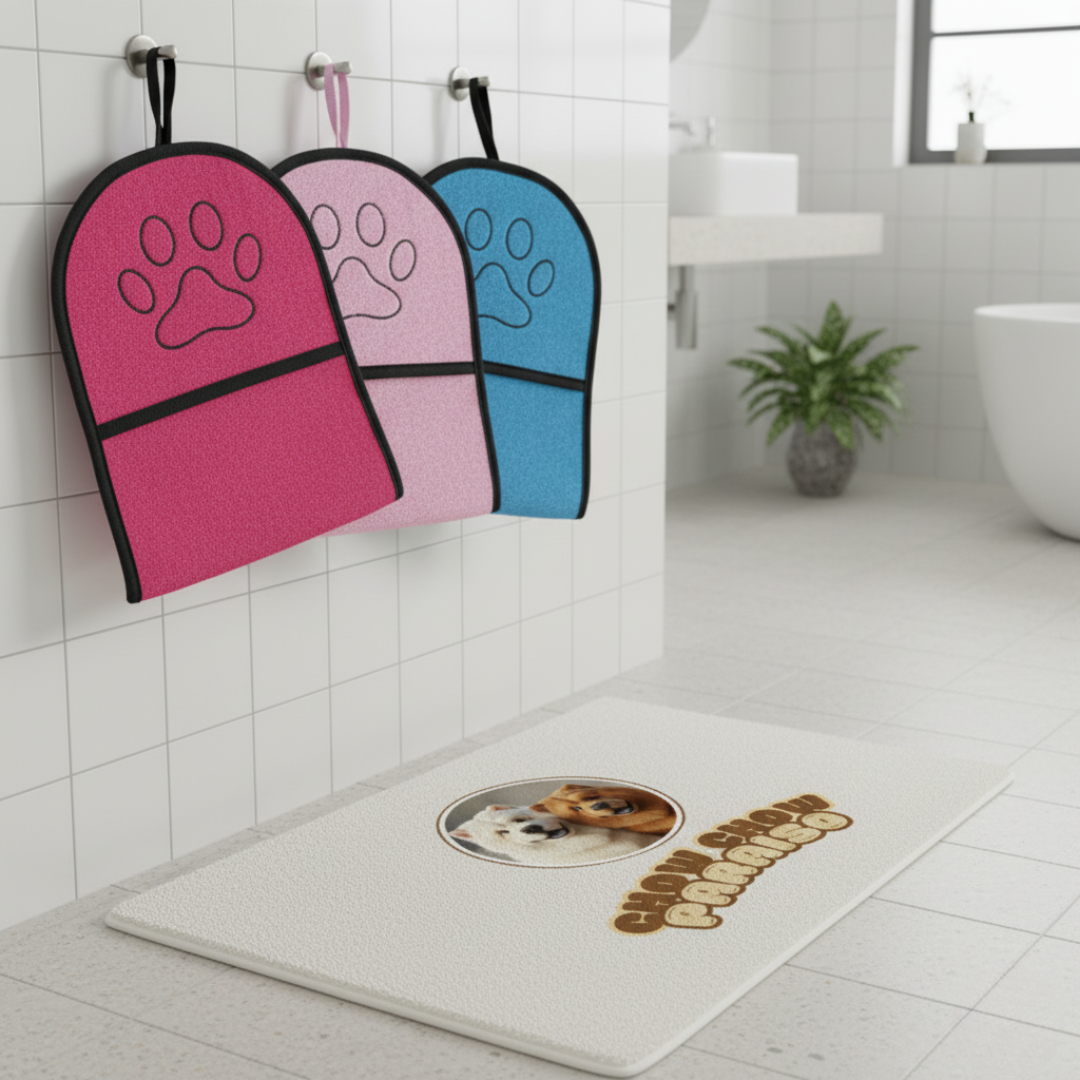 P2 🚿 Toalla superabsorbente para perros  🐕🐈 | Secado rápido y suave microfibra Chow Chow paraíso 