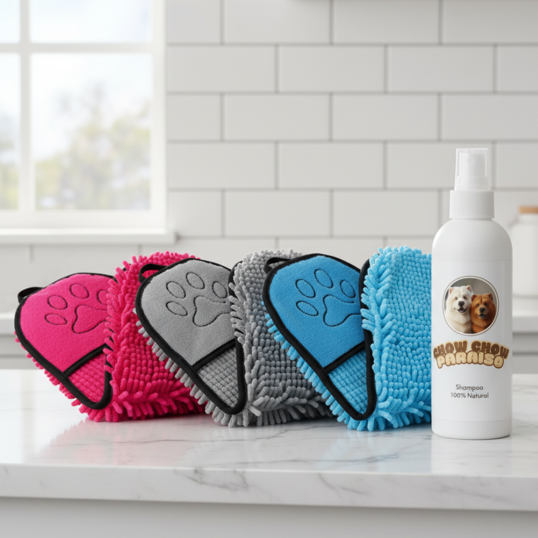 P2 🚿 Toalla superabsorbente para perros  🐕🐈 | Secado rápido y suave microfibra Chow Chow paraíso 