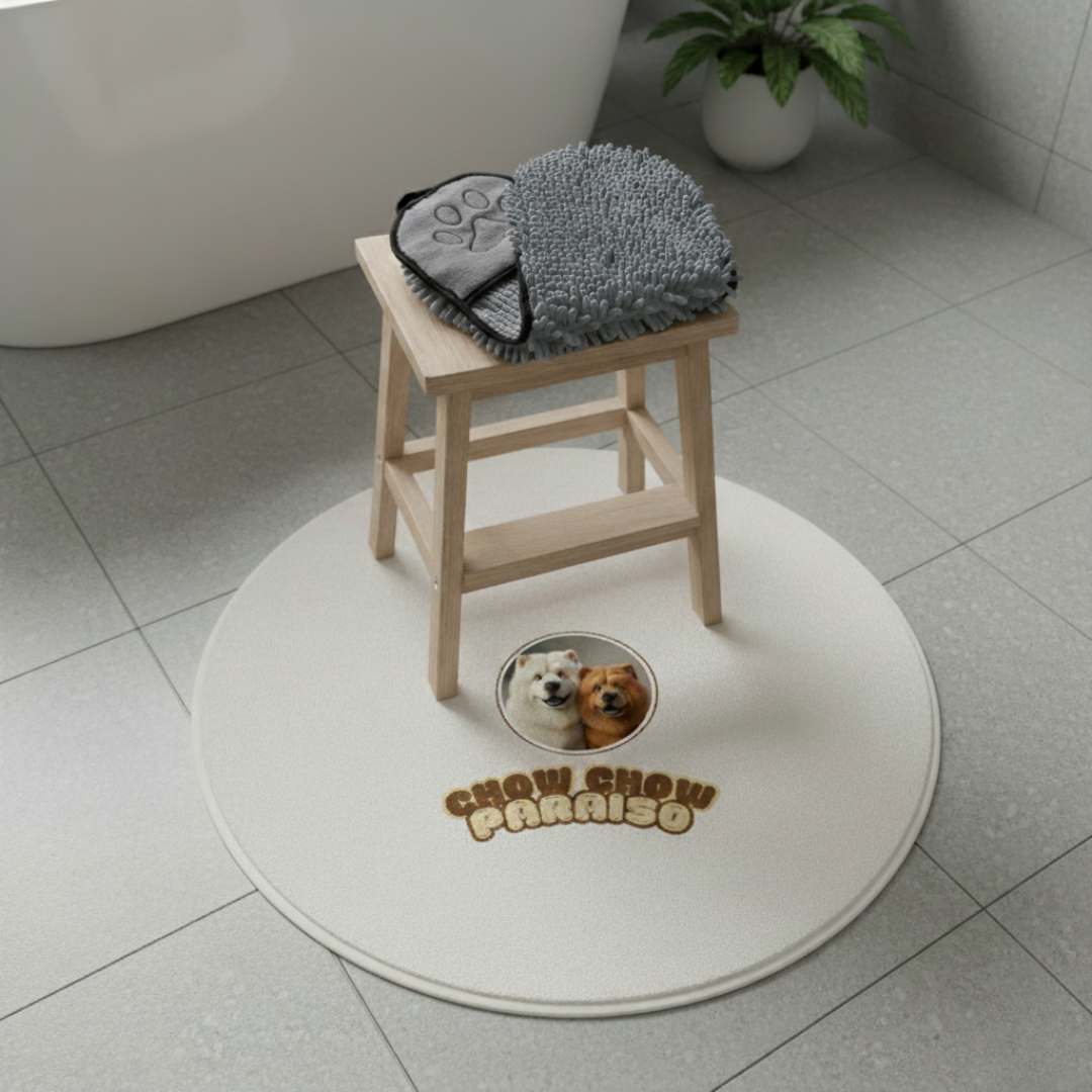 P2 🚿 Toalla superabsorbente para perros  🐕🐈 | Secado rápido y suave microfibra Chow Chow paraíso 