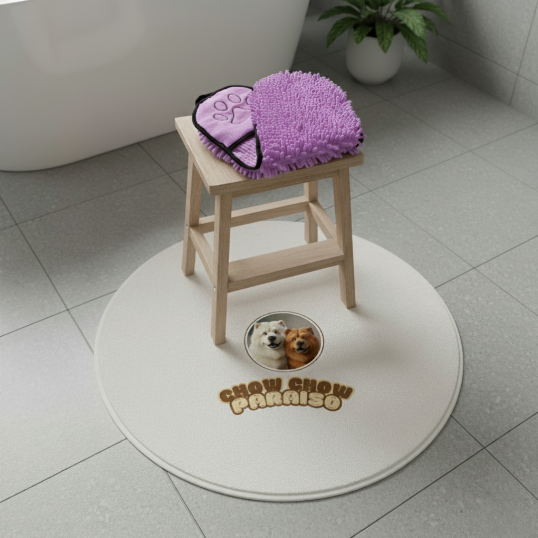 P2 🚿 Toalla superabsorbente para perros  🐕🐈 | Secado rápido y suave microfibra Chow Chow paraíso 