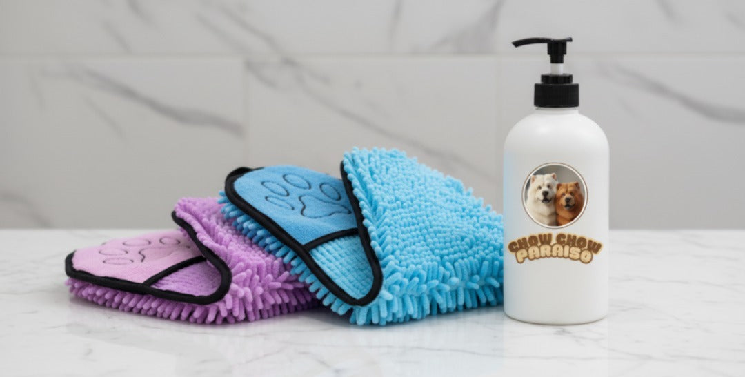 P2 🚿 Toalla superabsorbente para perros  🐕🐈 | Secado rápido y suave microfibra Chow Chow paraíso 