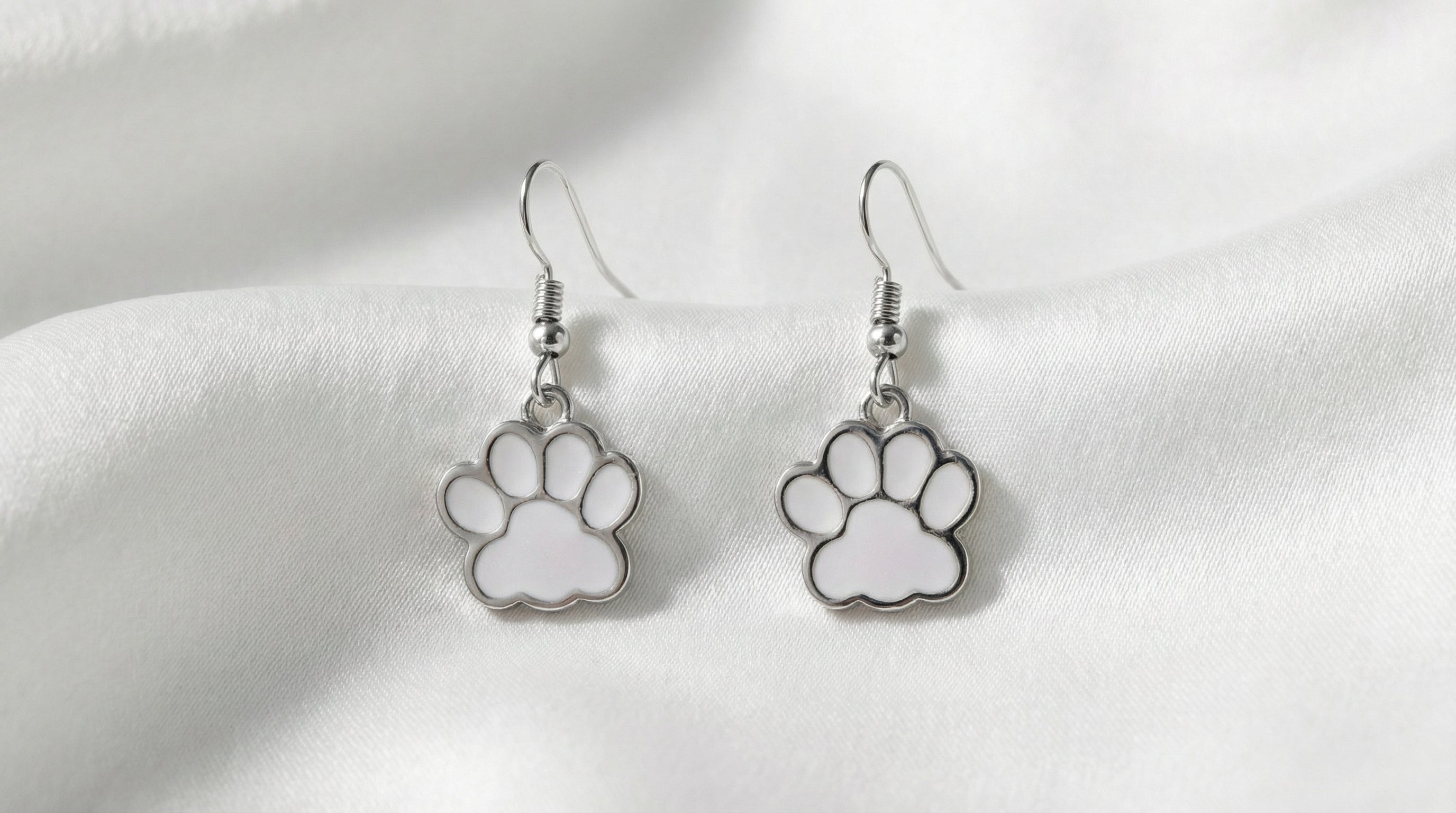 Corgi Alloy Oil Dripping Paw Print Earrings