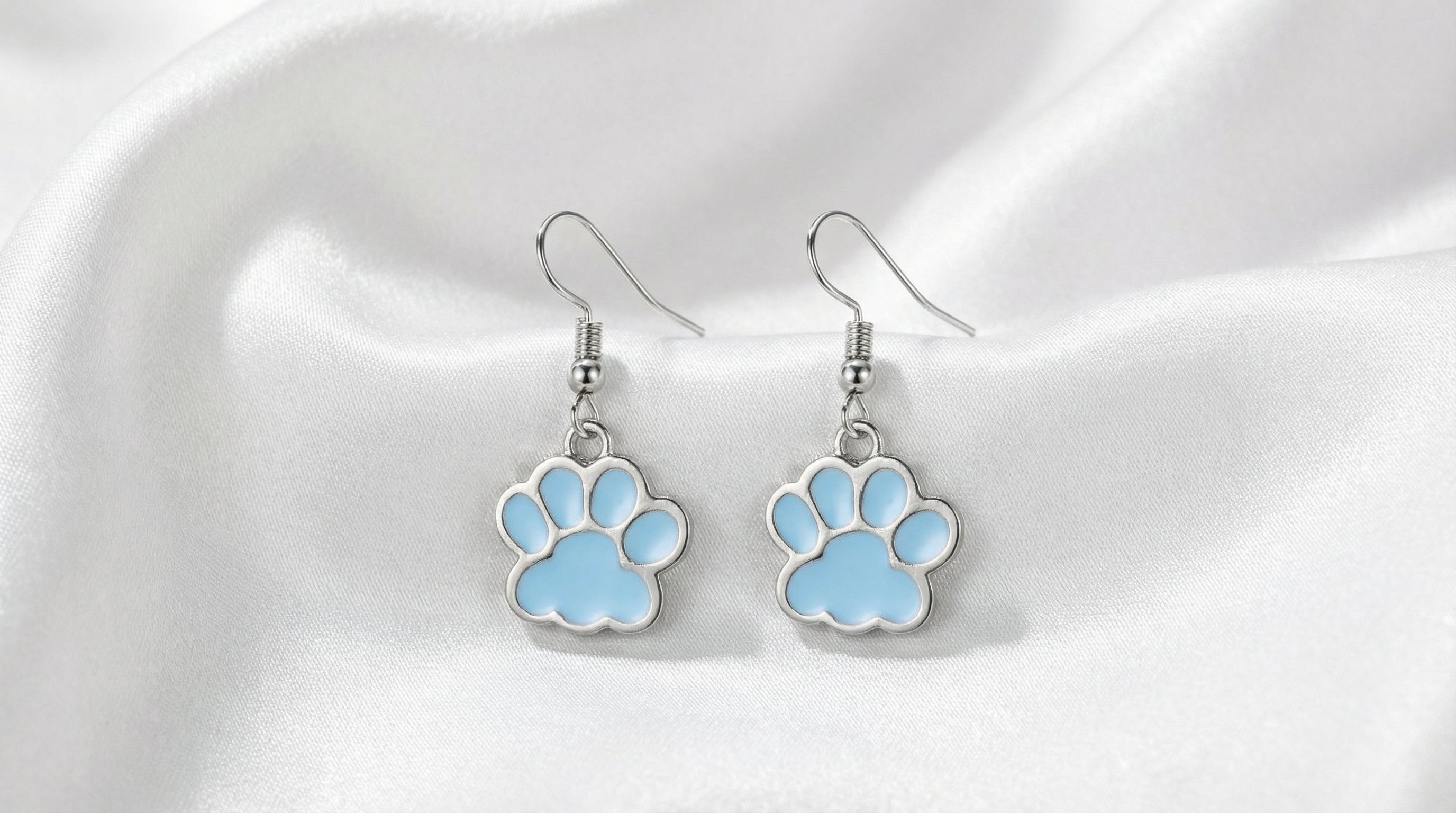 Corgi Alloy Oil Dripping Paw Print Earrings