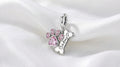 Abalorio de Huella Rosa en Plata de Ley 925