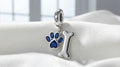 Charm Huella de Plata 925 con Zircón Azul Oceánico