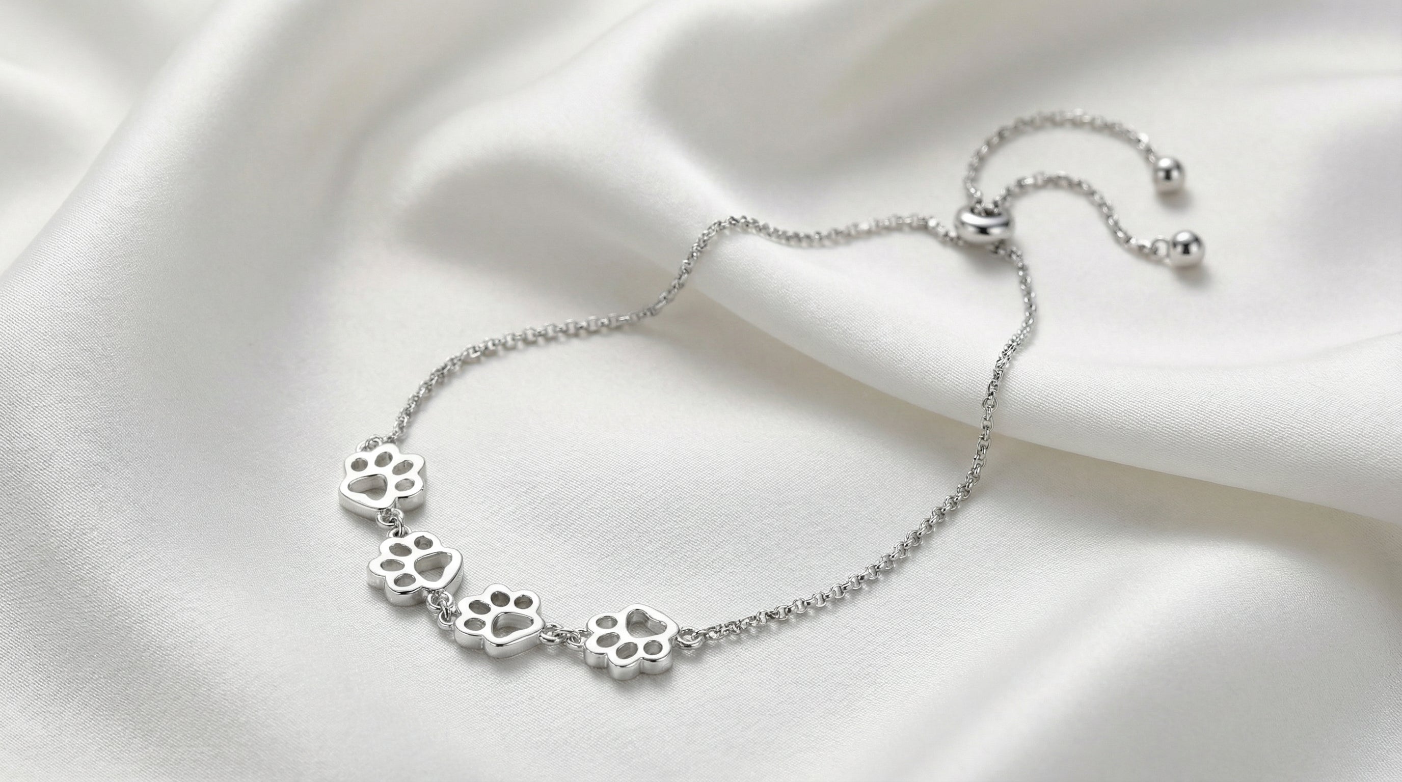 Conjunto de joyería en plata de ley 925 con huella de perro — anillo, pulsera y pendientes para dueñas de mascotas