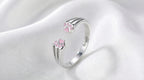 Conjunto de joyería en plata de ley 925 con huella de perro — anillo, pulsera y pendientes para dueñas de mascotas