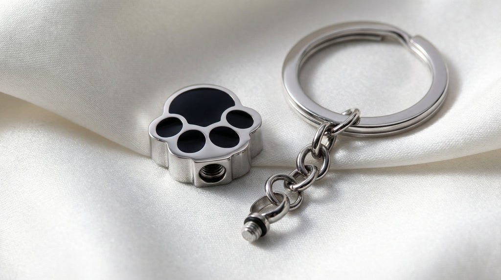 Colgante Conmemorativo de Huella Canina con Urna Integrada