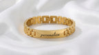 Brazalete de Acero "Correa de Reloj" Personalizado con Grabado Curvo