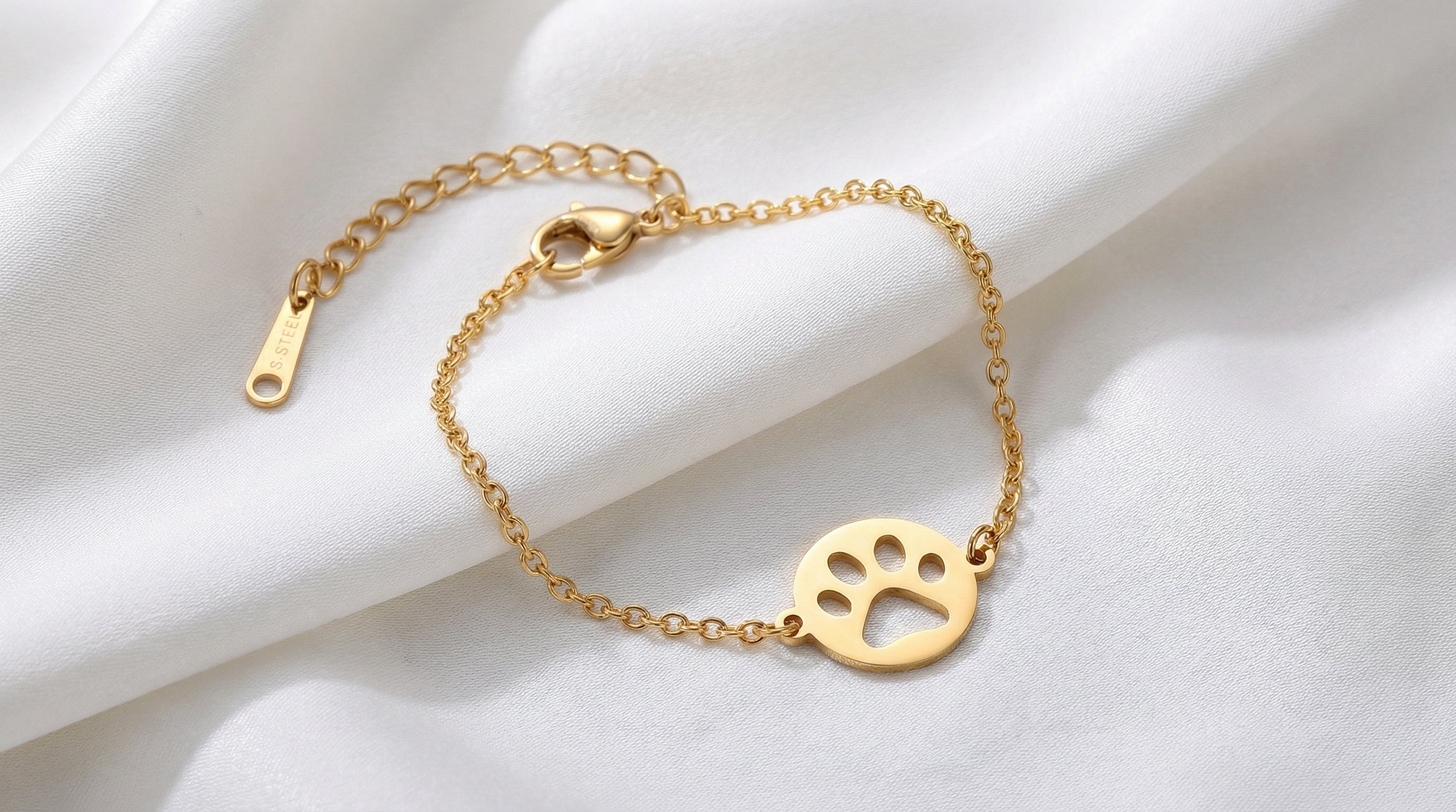 Pulsera de Cadena Fina con Huella Calada