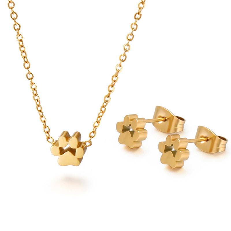 Conjunto de Joyas "Huella de Amor" en Acero Inoxidable