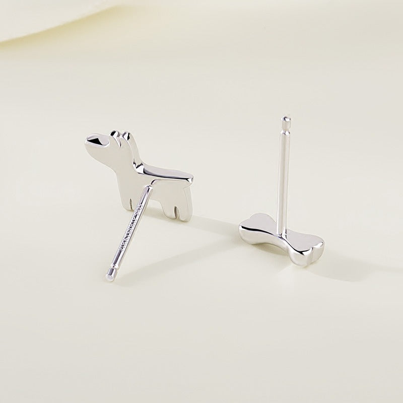 Pendientes Asimétricos "Cachorro y Hueso" - Estilo Minimalista